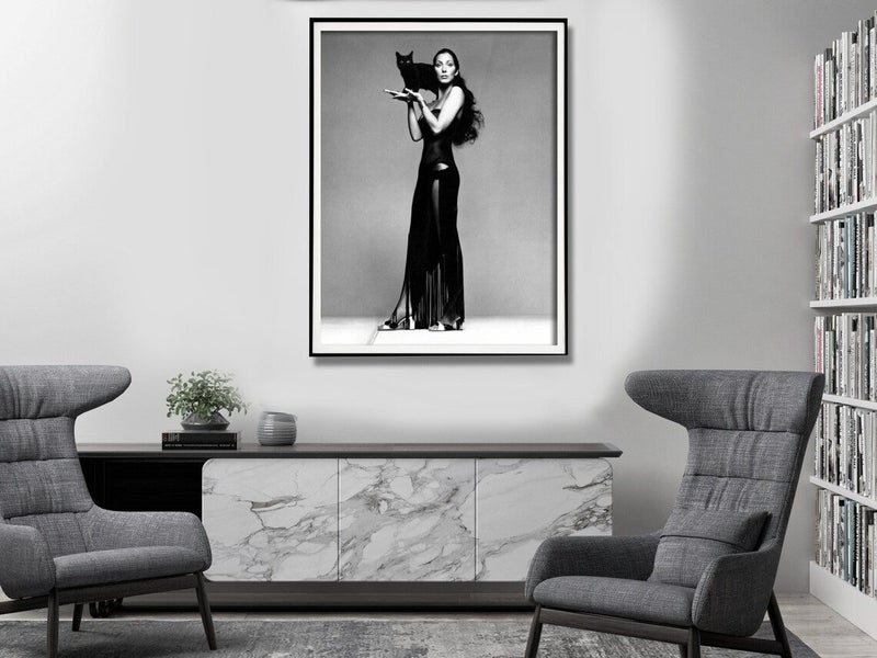 Wall Art 30Cmx40Cm Cher Music Black And White Black Frame Canvas Carousel 2