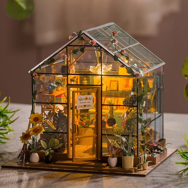 Mini DIY Flower House Handmade 3D Puzzle Assembly Building Toys Carousel 2