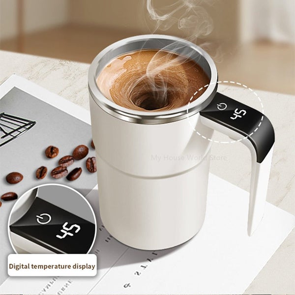 Rechargeable Portable Coffee Magnetic Self Stirring Mugs Carousel 1