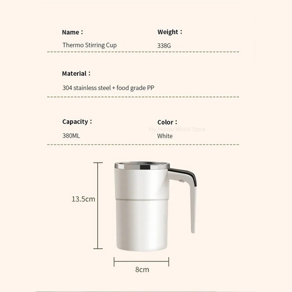 Rechargeable Portable Coffee Magnetic Self Stirring Mugs Carousel 8