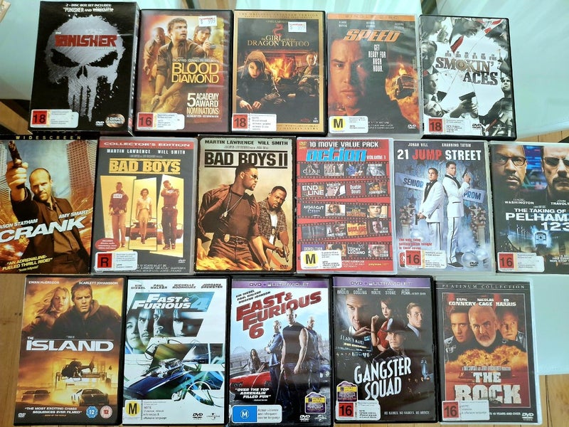 DVD Bulk Lot Action Movies Carousel 1