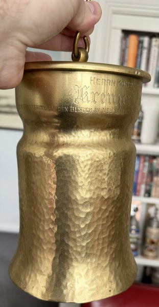 UNIQUE Naval "TRENCH ART" German NAVY Gunshell PRESENTED to New Zealand 1929 Carousel 2
