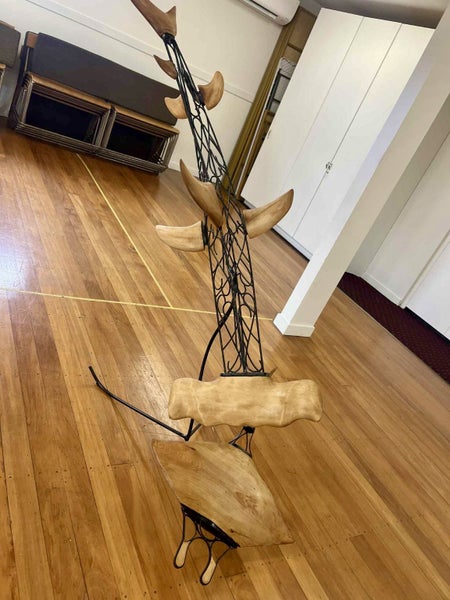 Rimu & Iron Hammerhead Shark/Stingray Sculpture Carousel 1