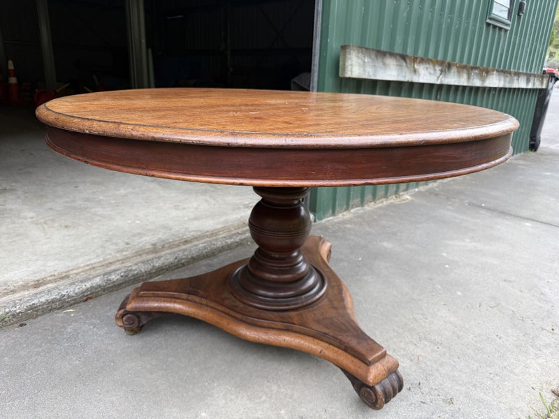 Antique Victorian Round Pedestal Dining Table Carousel 2