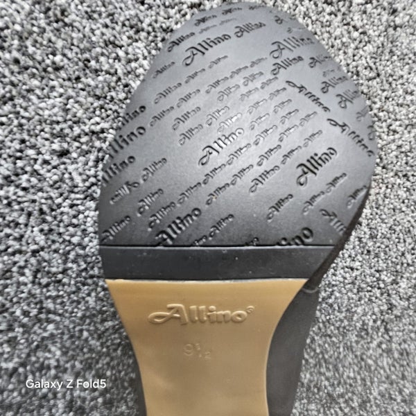 ALLINO BLACK SHIMMER HIGH HEEL SHOES, SIZE 9.564526751313026113