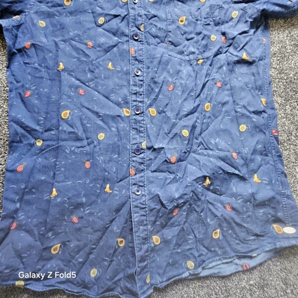RODD & GUNN ISLAND, SPORT FIT, NAVY MEN SHIRT WITH FRUIT EMBROIDERY, SIZE L Carousel 3