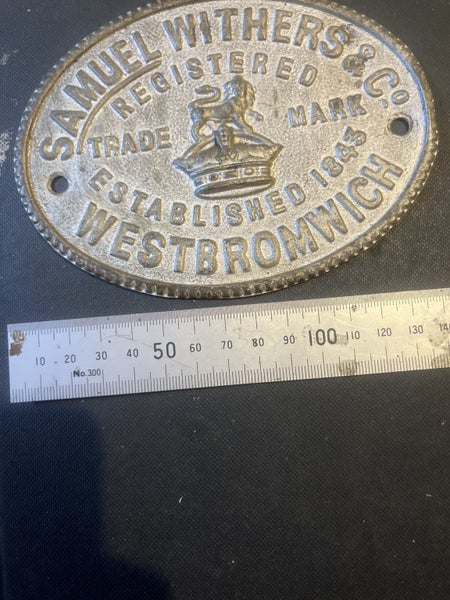VINTAGE SAFE PLATE SAMUELS WITHERS & Co WESTBROMWICH Carousel 1