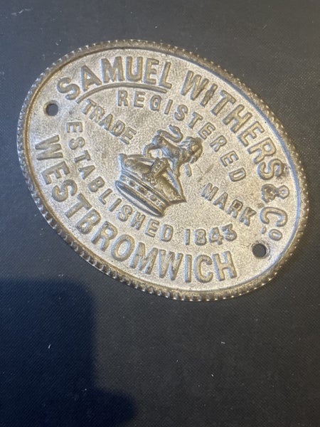 VINTAGE SAFE PLATE SAMUELS WITHERS & Co WESTBROMWICH Carousel 2