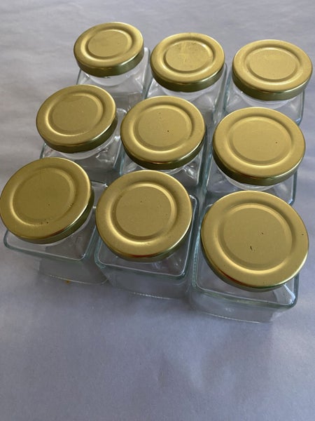 Small glass jars with gold lids Carousel 3