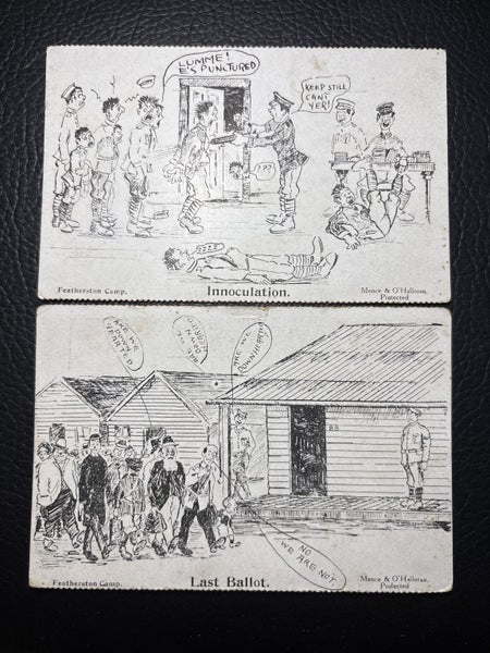 2 x WW1 Featherston Camp postcards not sent Carousel 1