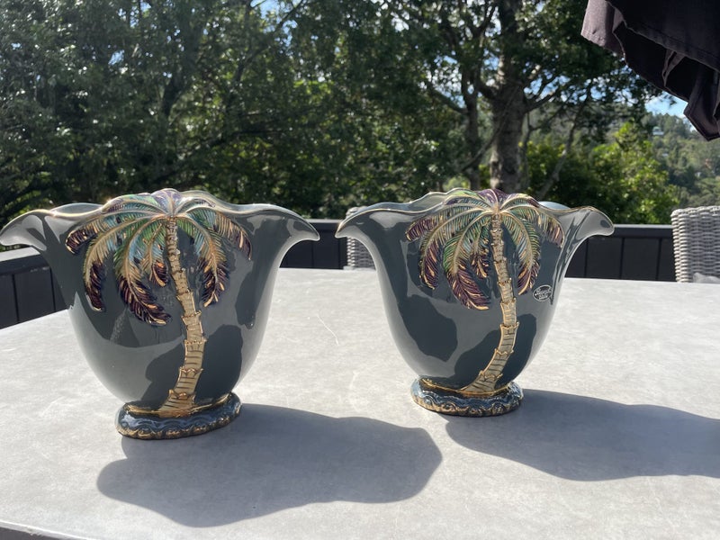 BESWICK WARE GREY CERAMIC VASES Carousel 3