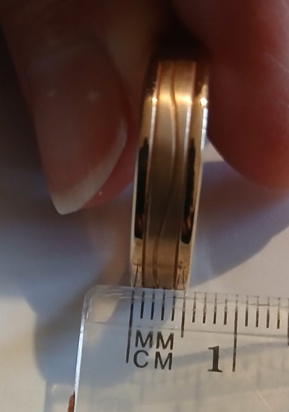 Mens 10ct two tone Wave Design Wedding Band Brand New Carousel 2
