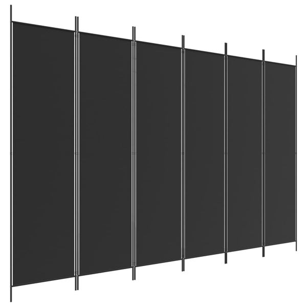 Vida Xl Vidaxl 6 Panel Room Divider Black 300X200 Cm Fabric Carousel 1