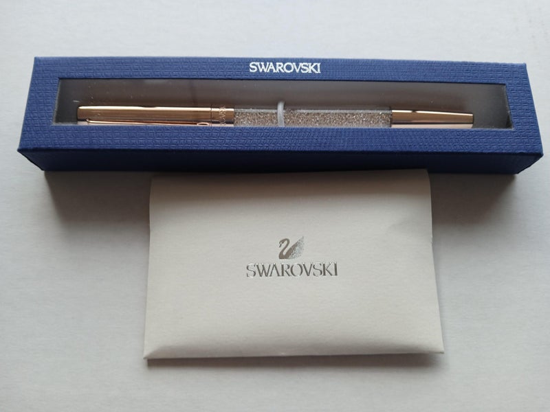 Vintage Swarovski Crystalline Stardust Gold Plated Roller Ball Pen – NEW in Box Carousel 9