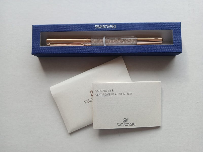 Vintage Swarovski Crystalline Stardust Gold Plated Roller Ball Pen – NEW in Box Carousel 1