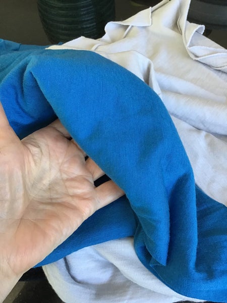 1.5m blue wool jersey - 2 way stretch - 200m wide Carousel 2