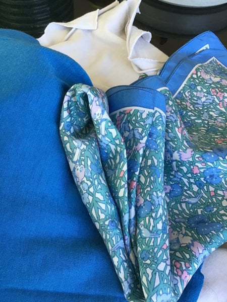 1.5m blue wool jersey - 2 way stretch - 200m wide Carousel 3