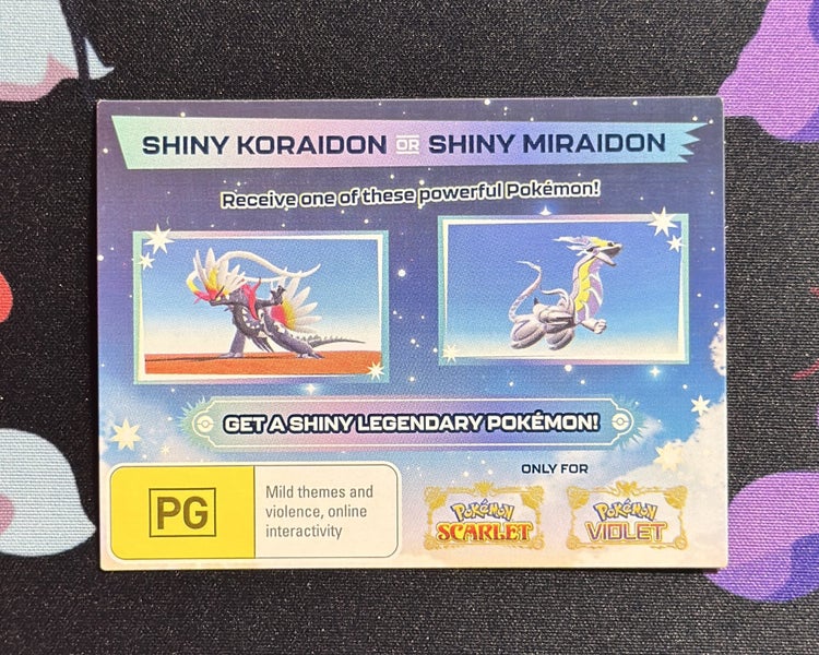 Shiny Legendary Pokémon code for Pokémon Scarlet/Violet Carousel 1
