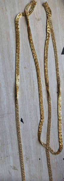 CRYSTAL TRIM 3 ROWS OF CLEAR CRYSTALS ON GOLD TONE 2.5 M WIDTH 1 CM64532359885186112