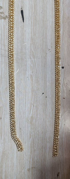 CRYSTAL TRIM 3 ROWS OF CLEAR CRYSTALS ON GOLD TONE 2.5 M WIDTH 1 CM Carousel 4