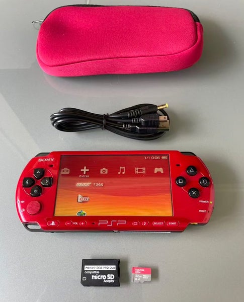 Special Edition PSP3000 Black Red PSP in 6.60 PRO-C 32G Memory Cable and Pouch Carousel 1