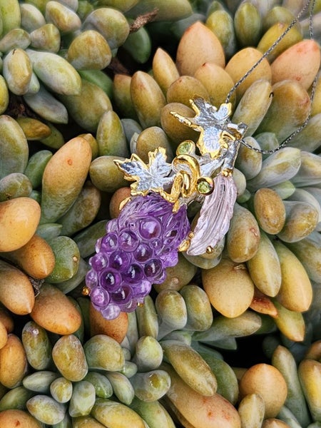 Amethyst, Tourmaline & Peridot Pendant in solid 925 Silver Carousel 2