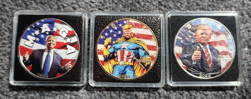 DEALS4DOLLARS -3X RARE 2024 DONALD J TRUMP, ASE 999 FINE SILVER COINS.$1RES Carousel 2