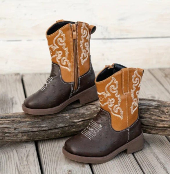~ Child Cowboy Boots Size US 13 Western Country PU Leather Emobroidery Boots Carousel 1