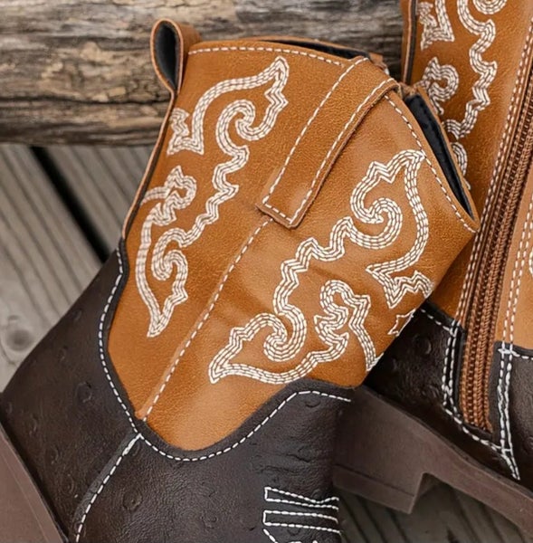 ~ Child Cowboy Boots Size US 13 Western Country PU Leather Emobroidery Boots Carousel 7
