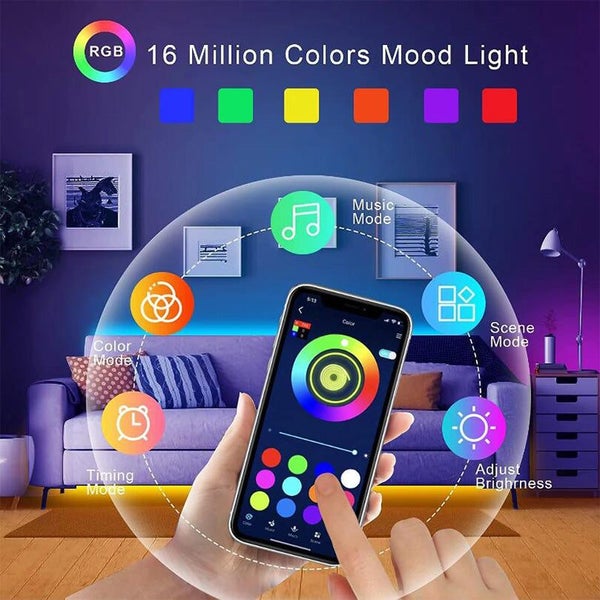 10M Led strip light RGB with remote control and app music sync Carousel 2
