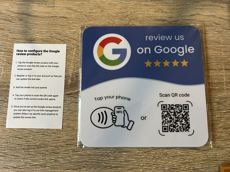 Google Review Black Plate 3m Adhesive “review us on google” NFC + QR code Carousel 2