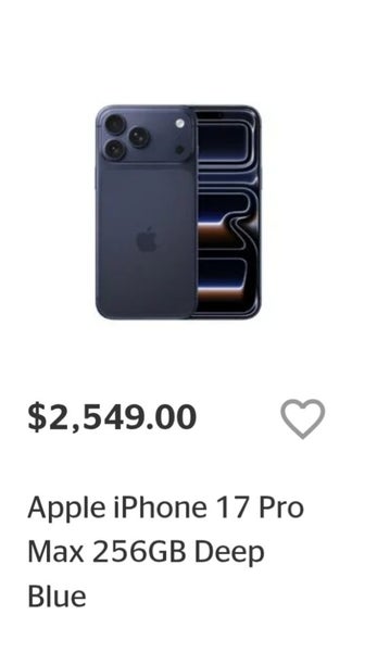 iPhone 17 Pro Max 256GB Deep Blue64142336627075114