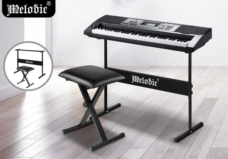 Adjustable Keyboard Stand Folding Piano Stool Seat Chair Set Carousel 2