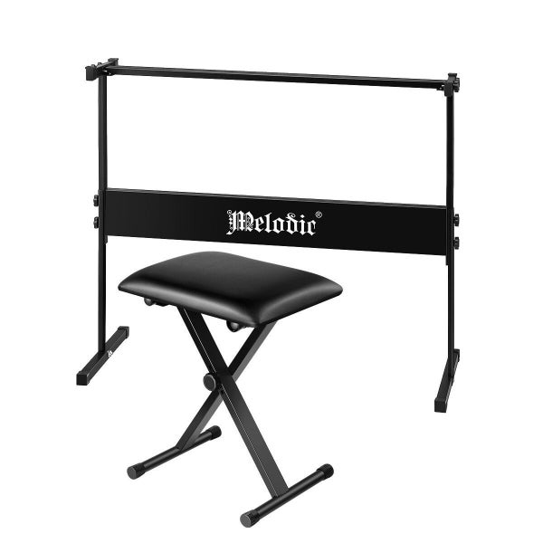 Adjustable Keyboard Stand Folding Piano Stool Seat Chair Set Carousel 15