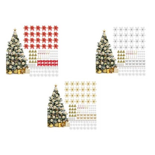 Hod Health & Home Christmas Tree Decorations 120Pcs Flowers Artificial Carousel 7