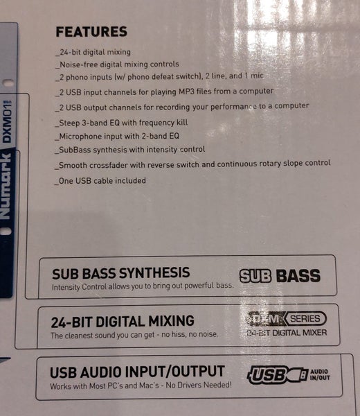 Numark DXM 01 USB 24 bit digital mixer64142340555779112