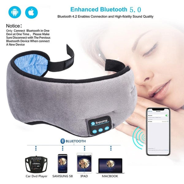 Hod Health & Home Wireless Bluetooth Earphone Soft Sleep Eye Mask Headband Carousel 2