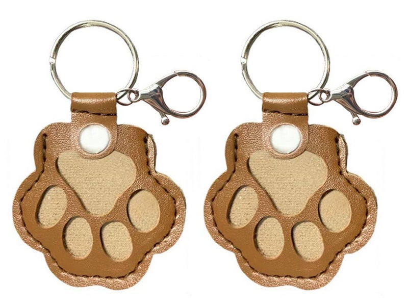 2 X Paw Shaped Key Chain Pet Fur Storage Key Chain Pet Memorial Key Ring Camel Carousel 5