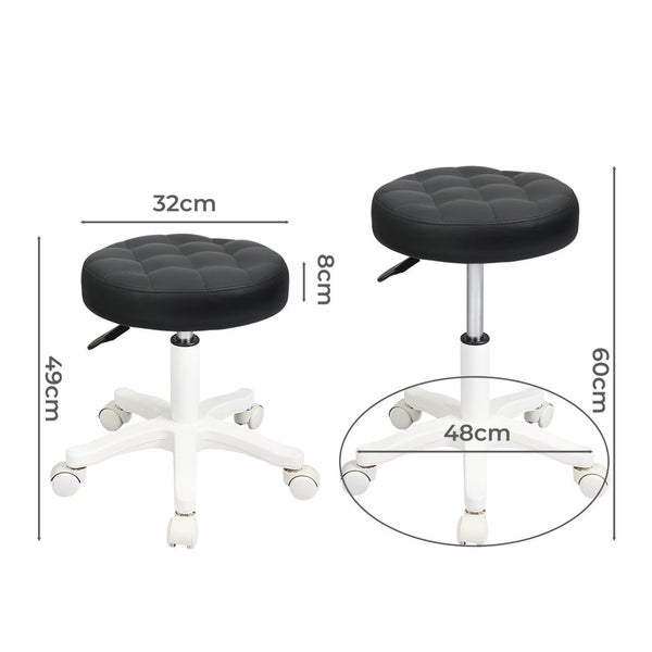 Levede 2xBar Stools Rolling Salon Chairs Swivel Stool Adjustable Height Work SPA Carousel 10