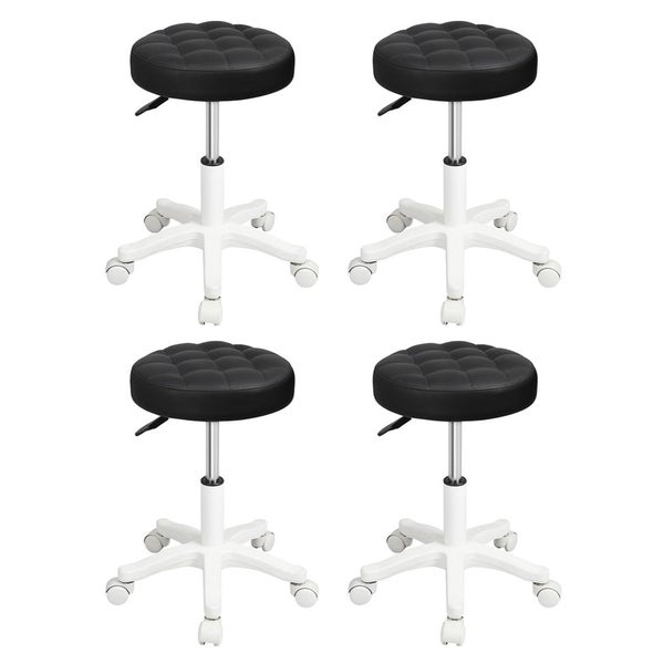 Levede 4xBar Stools Rolling Salon Chairs Swivel Stool Adjustable Height Work SPA Carousel 1
