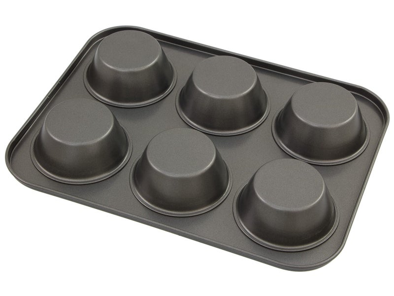 6 Cup Large Jumbo Muffin Pan 35cm x 26cm Non-Stick Baking Tray Carousel 2