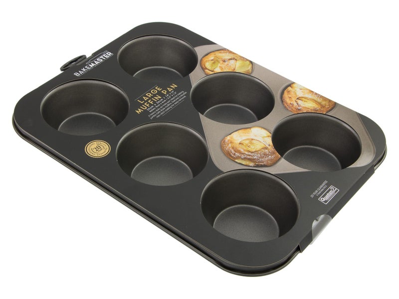 6 Cup Large Jumbo Muffin Pan 35cm x 26cm Non-Stick Baking Tray Carousel 3