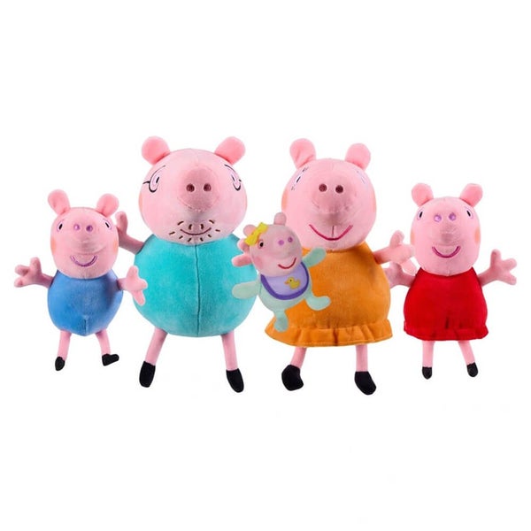 Peppa Pig Family 5 Piece Plush Pack Classic Outfits Collectible Toy for Kids ... Carousel 1