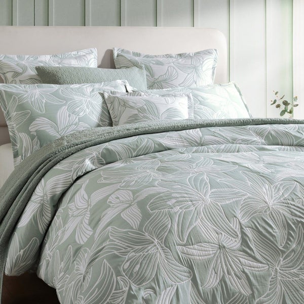 King Duvet Cover Set - Platinum Grace Sage Carousel 2