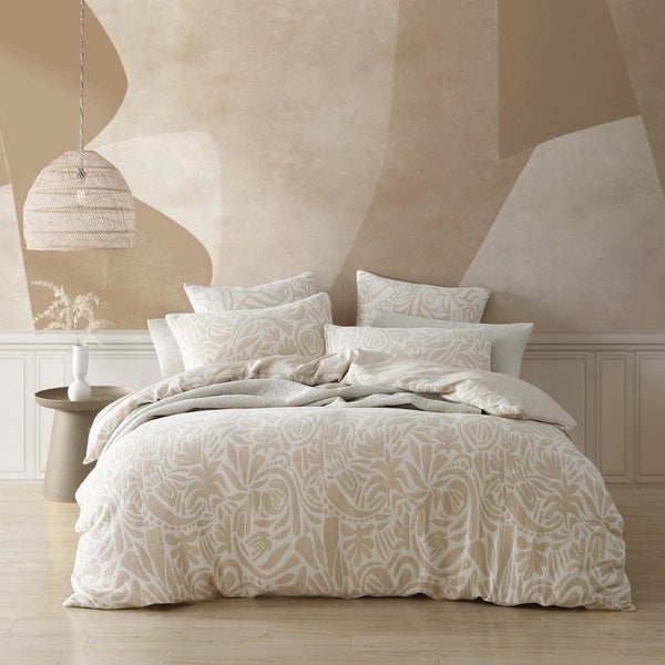 Queen Duvet Cover Set - Platinum Haven Caramel Carousel 1