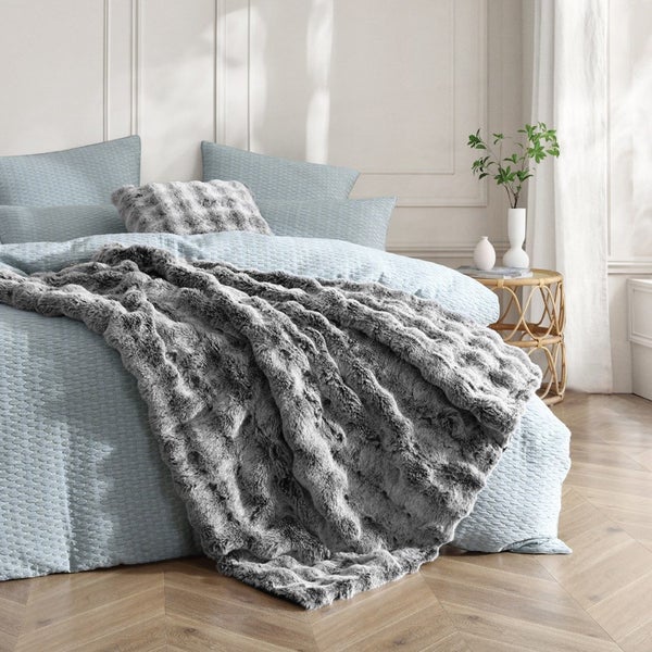 Throw - Rabbit Fur Grey (127cm x 152cm) Carousel 1