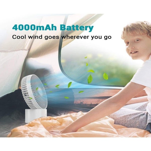 Hod Health & Home Oscillating Desk Fan 8 Inch Usb Table With Speeds Rechargeable Carousel 2