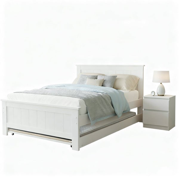 King Single Bed Frame And Bedside Table Carousel 1
