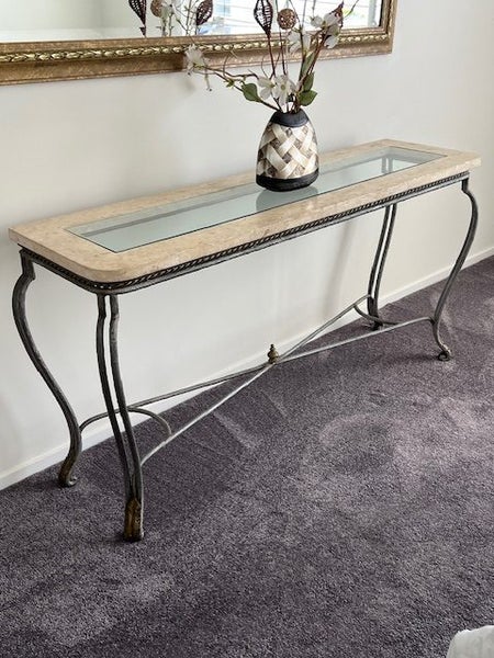 Marble / Glass / Wrought Iron Hall Table64142357525378110