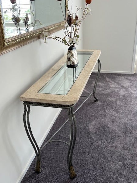 Marble / Glass / Wrought Iron Hall Table64142357525378111